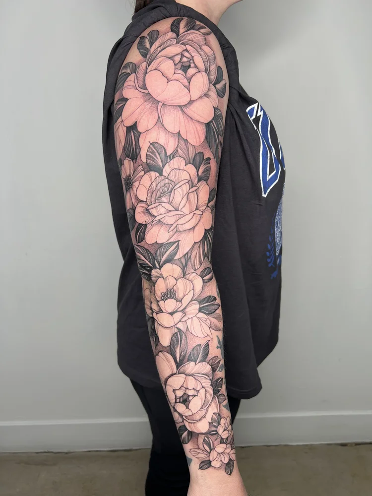 Full hand Black and grey illustrative tattoo | Downtown Las Vegas