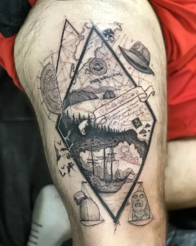 Shoulder tattoo blackwork Downtown Las Vegas - By Tyson 18b Tattoo