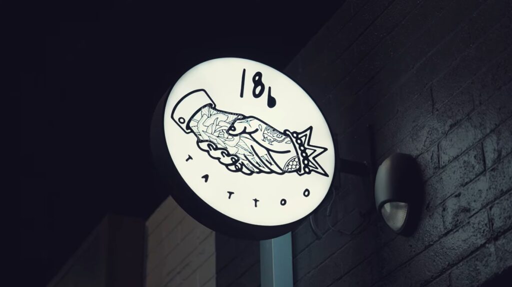 18B Tattoo Signboard | Artist Owned Tattoo Shop Las Vegas NV