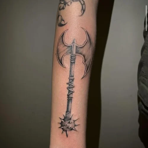 illustrative battle axe tattoo | Downtown Las Vegas