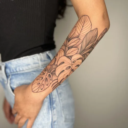 Black and grey illustrative hand tattoo - By Mike Ta 18b Tattoo