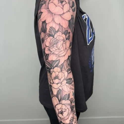Full hand Black and grey illustrative tattoo | Downtown Las Vegas