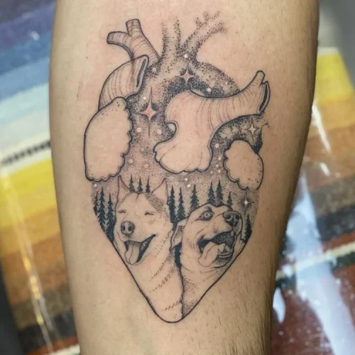 Heart Tattoo on Inner forearm fine line tattoo Las Vegas