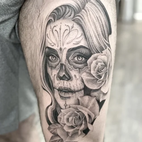 Black and grey portrait tattoo Las Vegas - By Tyson 18b Tattoo